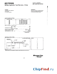 Datasheet JANTX1N5415 manufacturer Microsemi